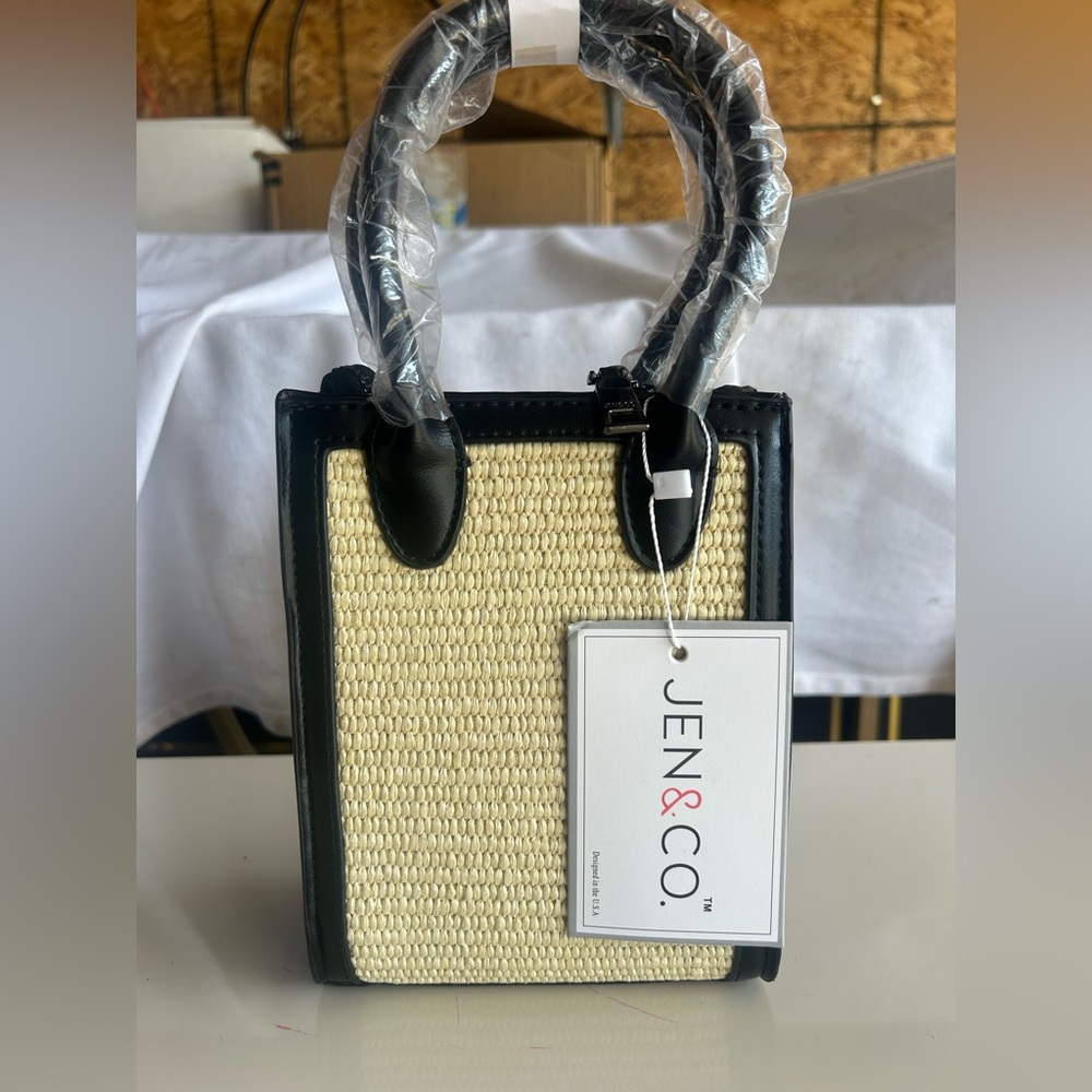 Jen & Co. Black and Cream Mini Bag